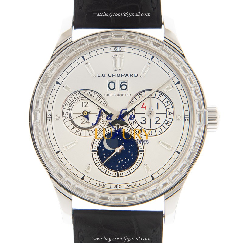 Chopard L.U.C 171927-1001 Automatic 18kt White Gold Diamond Replica Watch, 43mm, White Dial - Luxury Replica Watch