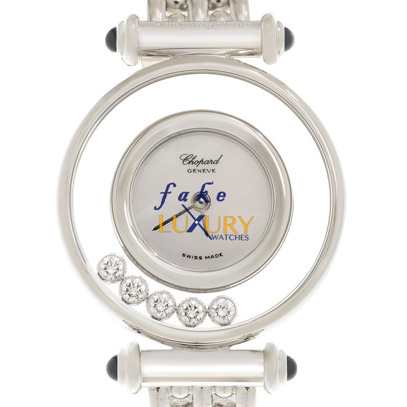 Chopard Happy Diamonds 204780-1018 Quartz 18kt White Gold Silver Dial Replica Watch - Luxury Replica Watch