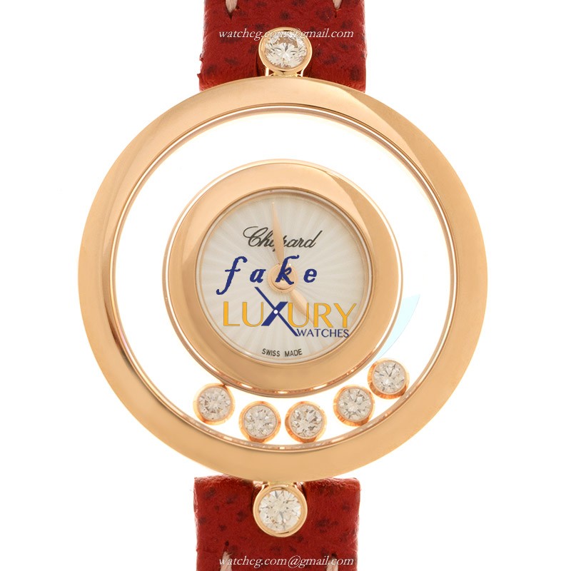 Chopard 209415-5001 Happy Diamonds Quartz 18kt Rose Gold Replica Watch, Luxury Ladies Timepiece - Luxury Replica Watch