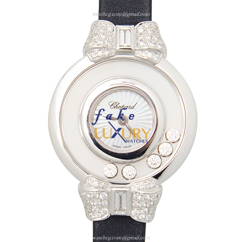 Chopard 209425-1001 Happy Diamonds Quartz 18kt White Gold Replica Watch - Swiss Clone Luxury - Luxury Replica Watch