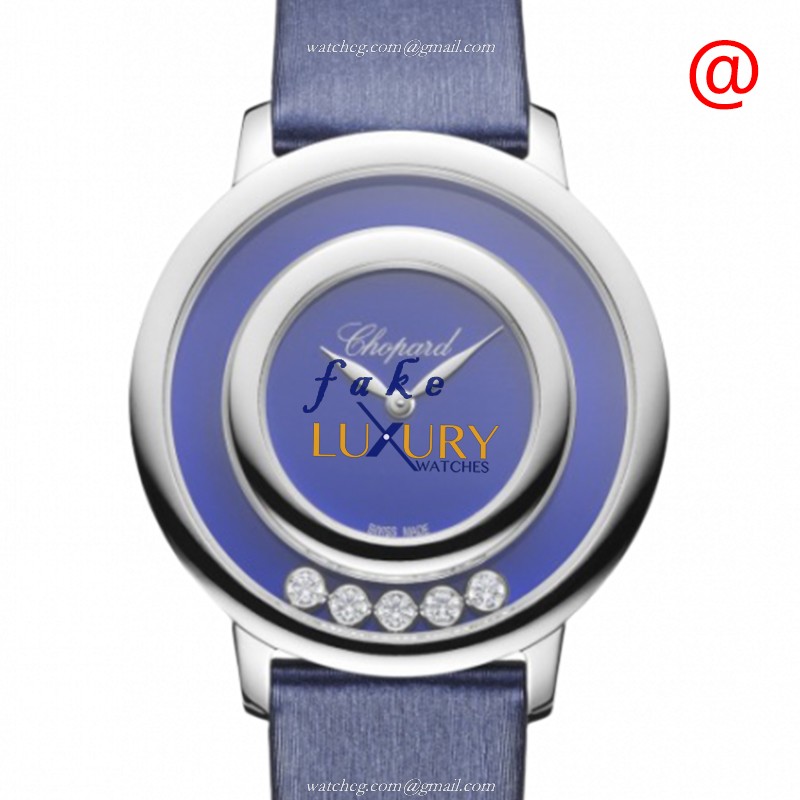 Chopard 209429-1105 Happy Diamonds Quartz 18kt White Gold Purple Dial Replica Watch - Luxury Replica Watch