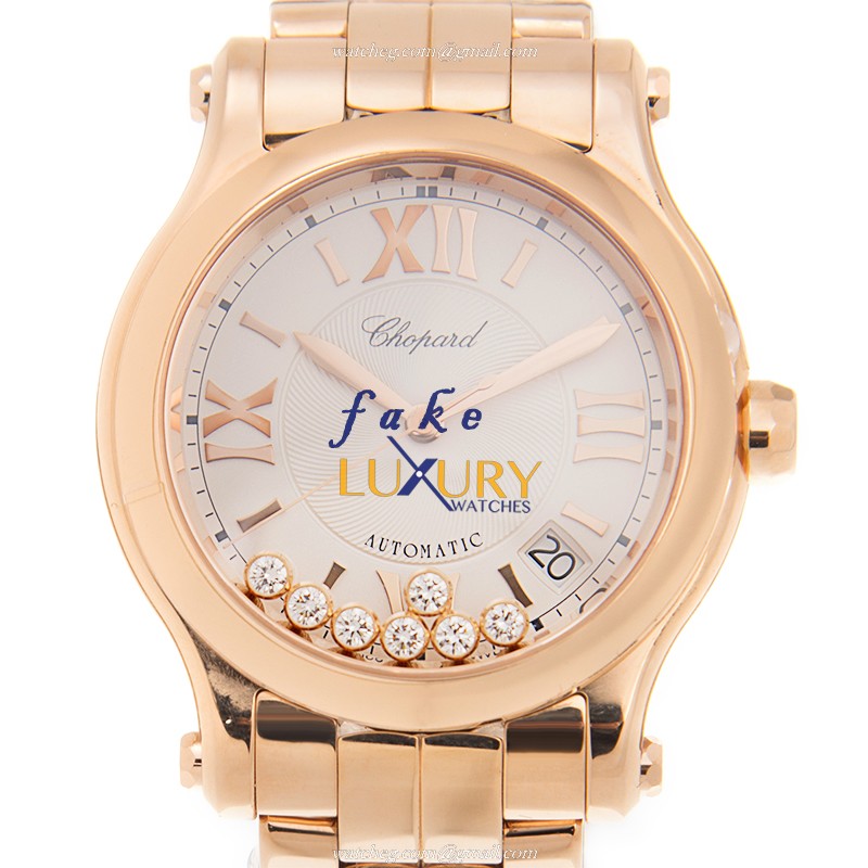 Chopard 274808-5002 HAPPY SPORT AUTO 18kt Rose Gold Replica Watch | 0.5KG Net, 3KG Gross - Luxury Replica Watch