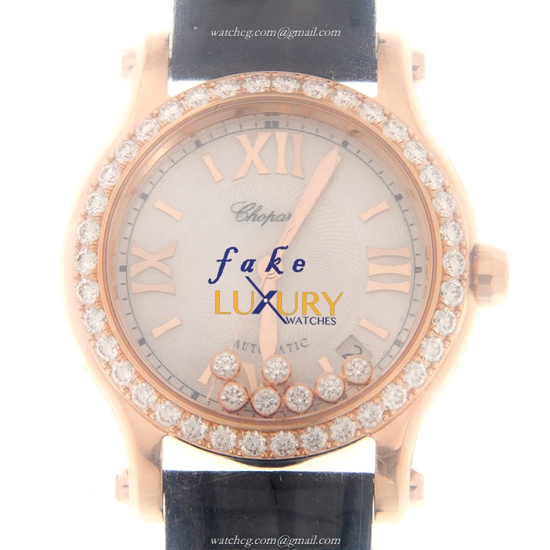 Chopard 274808 5006 HAPPY SPORT Automatic 18kt Rose Gold & Diamonds Replica Watch, Swiss Movement - Luxury Replica Watch