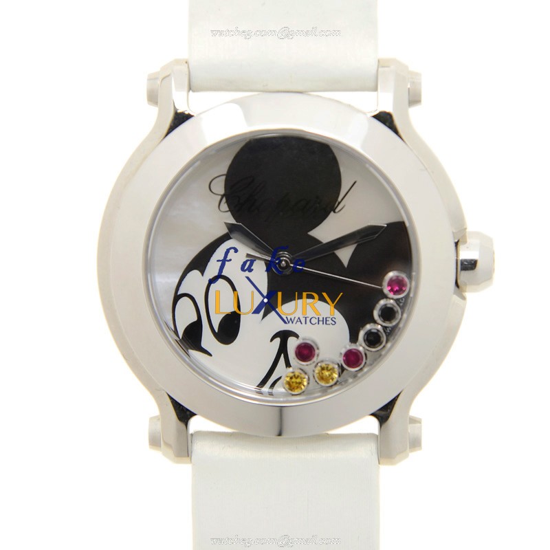 Chopard 278475-3032 Happy Sport Quartz Stainless Steel Replica Watch - White Mother of Pearl Dial - Luxury Replica Watch