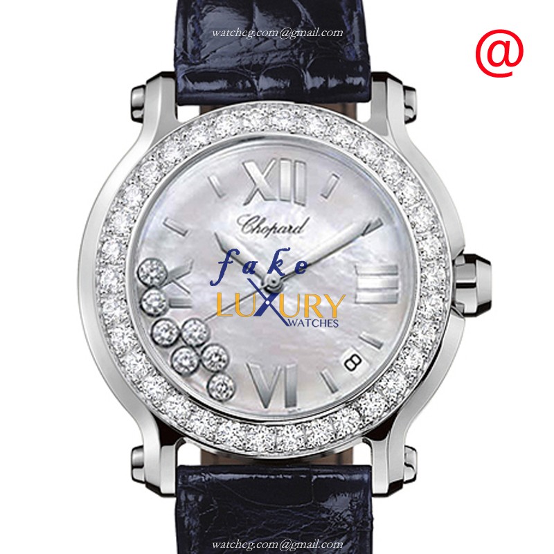 Chopard 278475-3038 Luxury Fake Watch, Quartz, Stainless Steel, Diamonds, White Dial, Mother of - Luxury Replica Watch