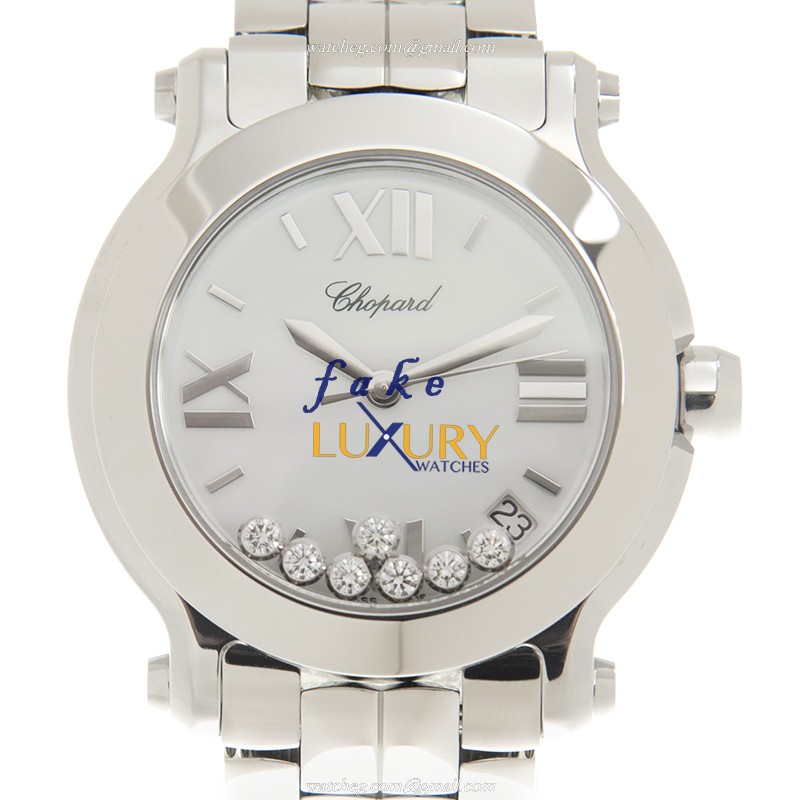 Chopard 278477-3001 Replica Watch, Happy Sport, Quartz, White Dial, Silver Steel - Luxury Replica Watch