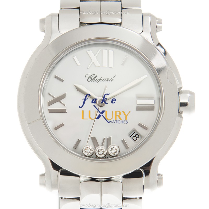 Chopard 278477-3013 Happy Sport Quartz Steel Case White Dial Silver Strap Replica Watch - Luxury Replica Watch