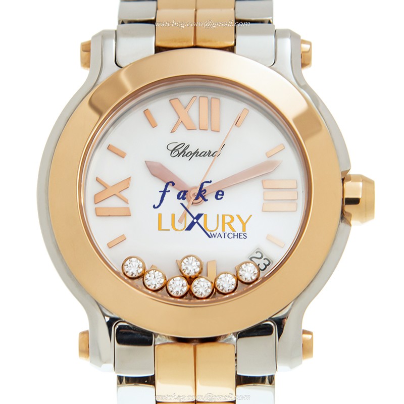 -278488-9001 - Chopard Happy Sport Quartz Replica Watch - 18kt Rose Gold & Steel Case - Luxury Replica Watch