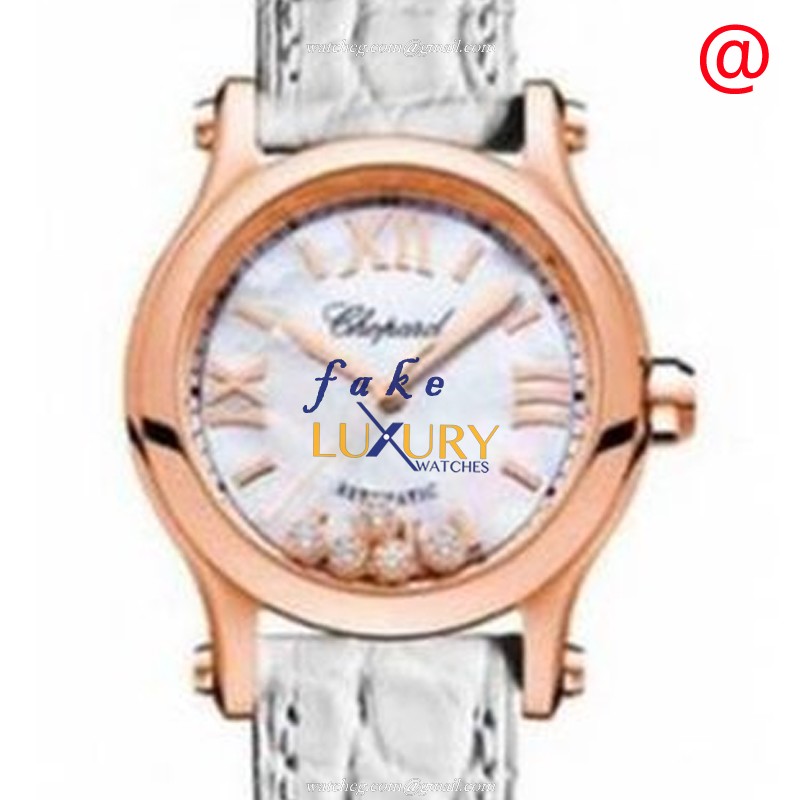 Chopard 278493-5009 Happy Sport - Automatic 18kt Rose Gold - White Dial Replica Watch - Luxury Replica Watch
