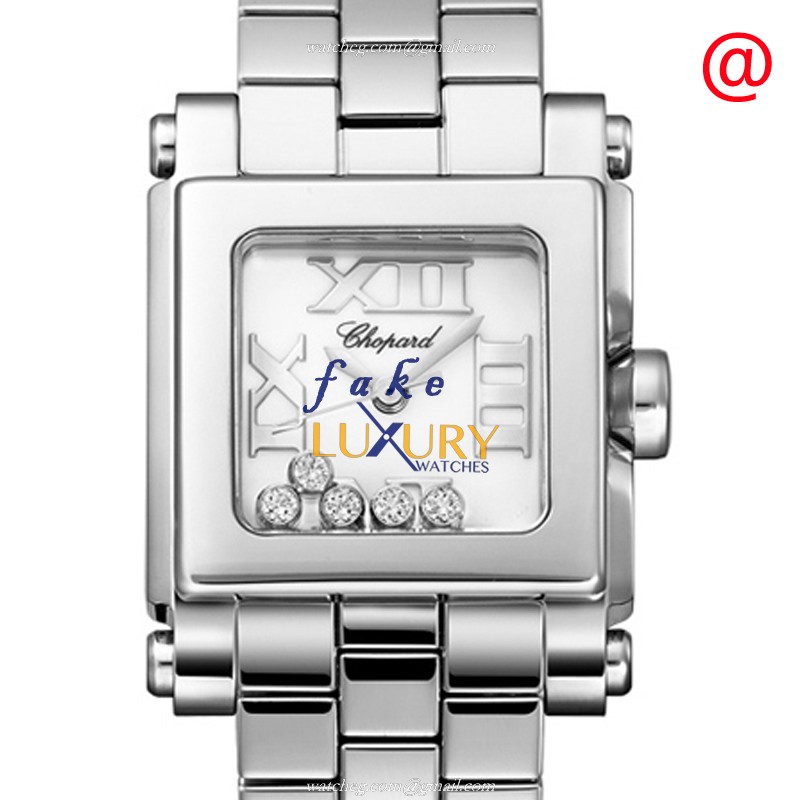 Chopard 278516-3002 HAPPY SPORT Quartz Stainless Steel Replica Watch, White Dial, Silver Strap - Luxury Replica Watch