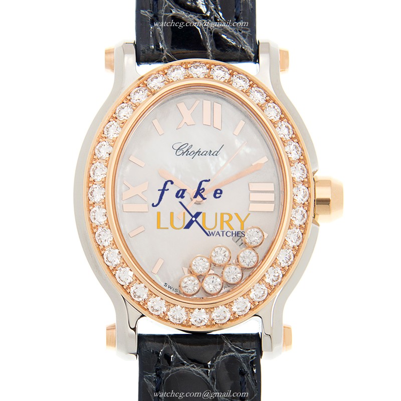 Chopard 278546-6002 Replica Watch, 18kt Rose Gold & Steel Case, Swiss Quartz Movement, White Mother - Luxury Replica Watch
