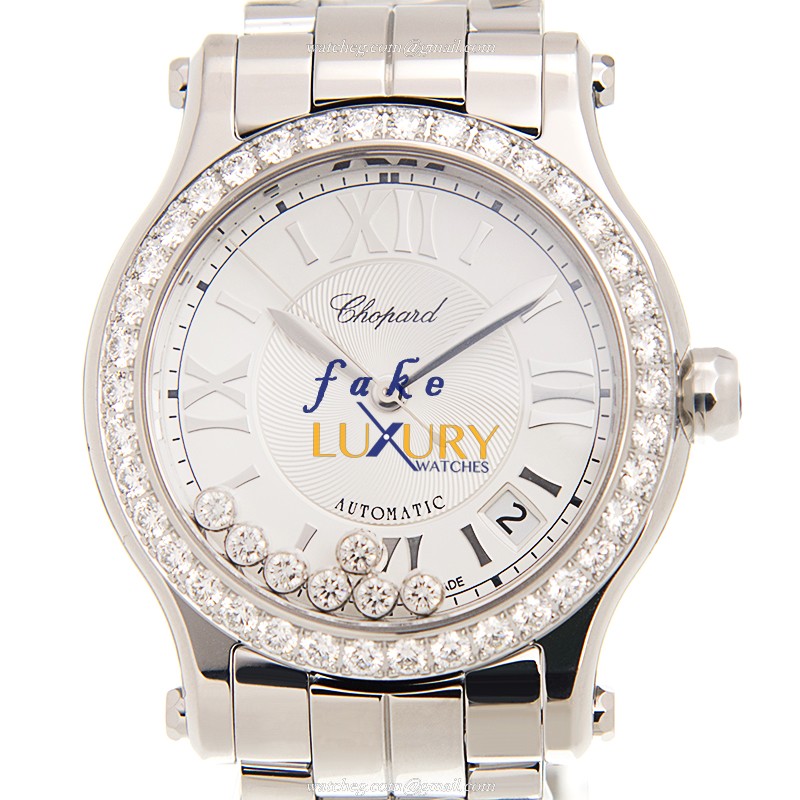 Chopard 278559-3004 Happy Sport Automatic Stainless Steel & Diamond Replica Watch, Swiss Movement - Luxury Replica Watch