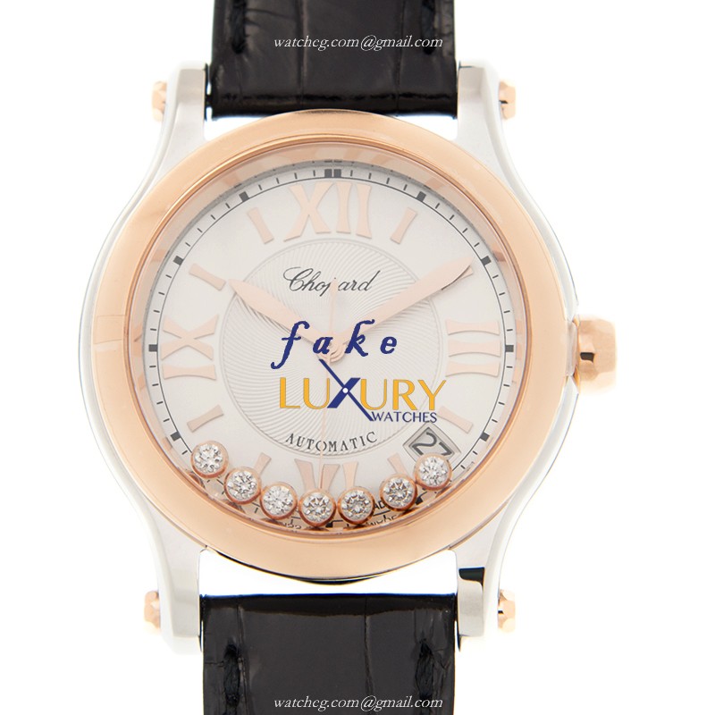 - 278559-6001 CHOPARD HAPPY SPORT Automatic 18kt Rose Gold Replica Watch - White Dial - Luxury Replica Watch