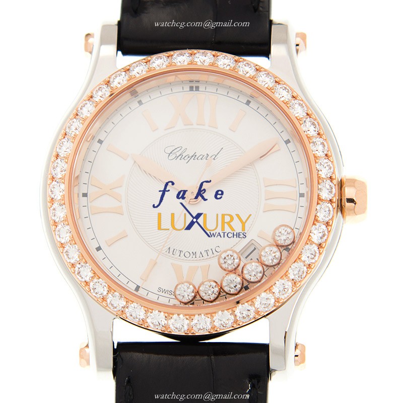 Chopard 278559-6003 Replica Watch, Silver Dial, 18kt Rose Gold & Diamond Case, Automatic - Luxury Replica Watch