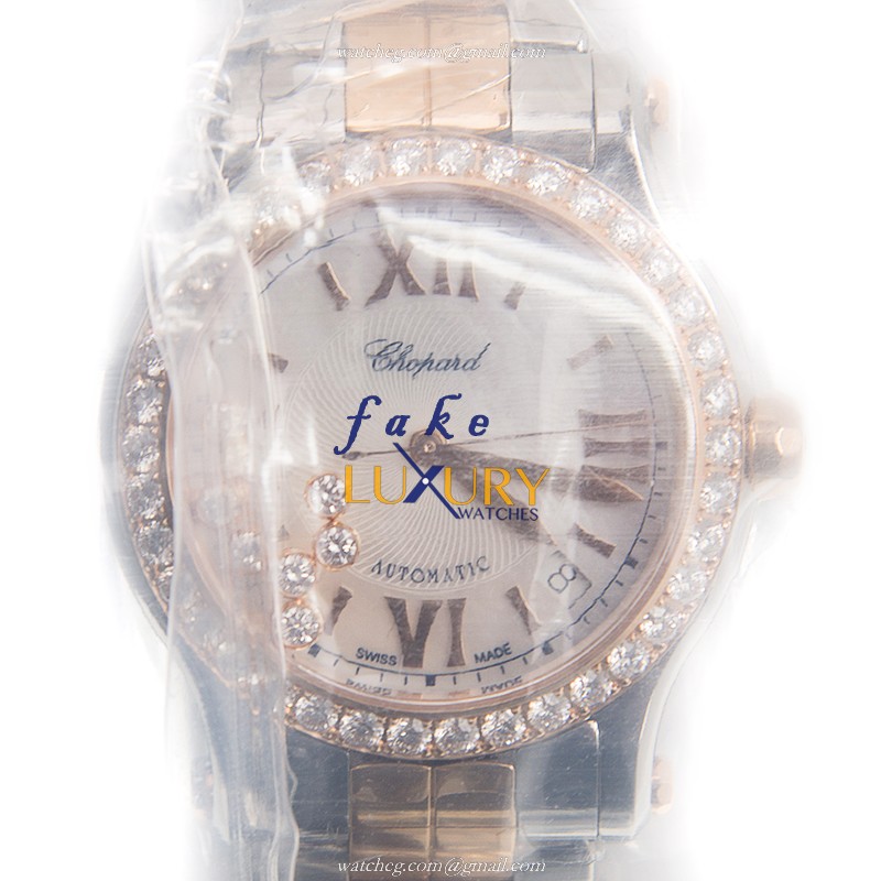 Chopard 278559-6007 HAPPY SPORT - Automatic - 18kt Rose Magic & Diamond - Replica Watch -  - Luxury Replica Watch