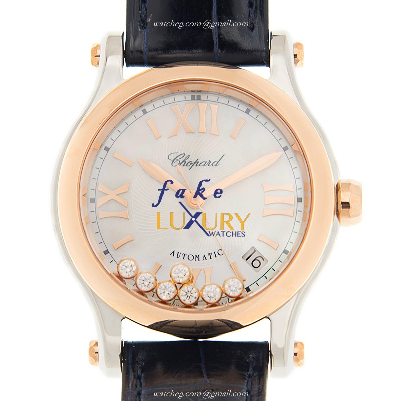 Chopard 278559-6008 Happy Sport - Automatic 18kt Rose Gold & Steel Case Replica Watch - Luxury Replica Watch