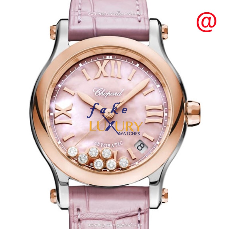 Chopard 278559-6021 HAPPY SPORT - Automatic - 18kt Rose Gold - Replica Watch - Pink Mother of Pearl - Luxury Replica Watch