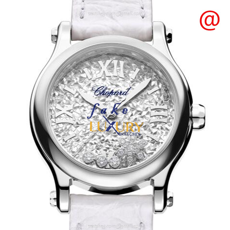 Chopard 278573-3022 Happy Sport Automatic Stainless Steel Replica Watch - Swiss Movement, Silver - Luxury Replica Watch