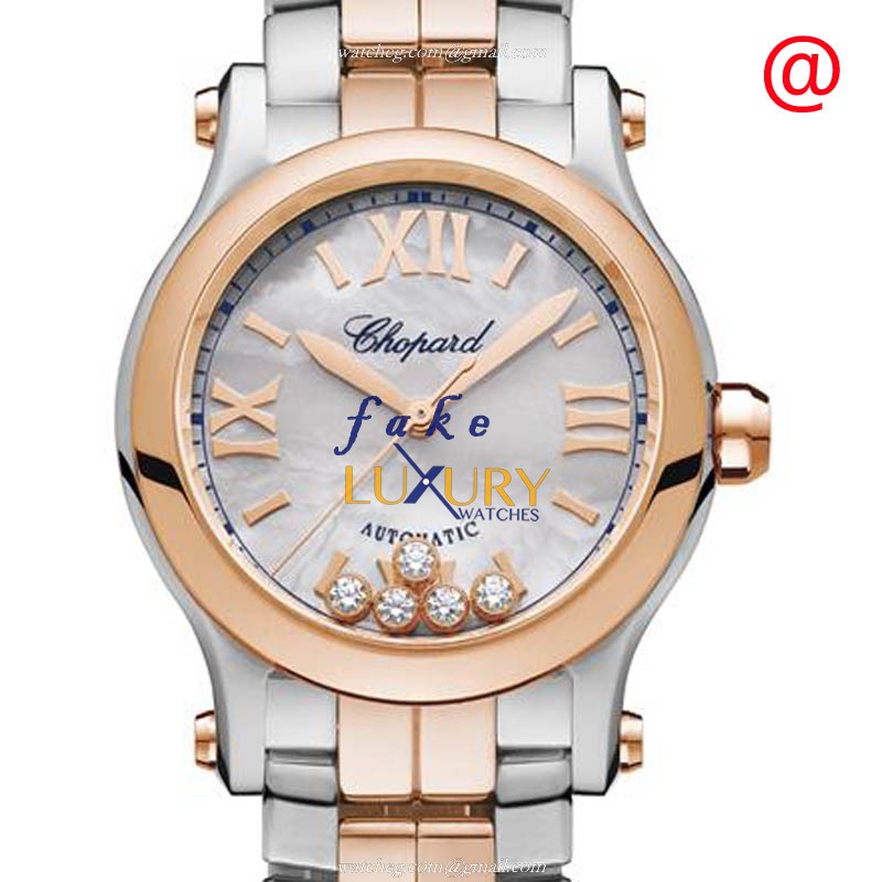 Chopard 278573 6019 Happy Sport Automatic 18kt Rose Gold & Steel Replica Watch - Swiss Movement - Luxury Replica Watch