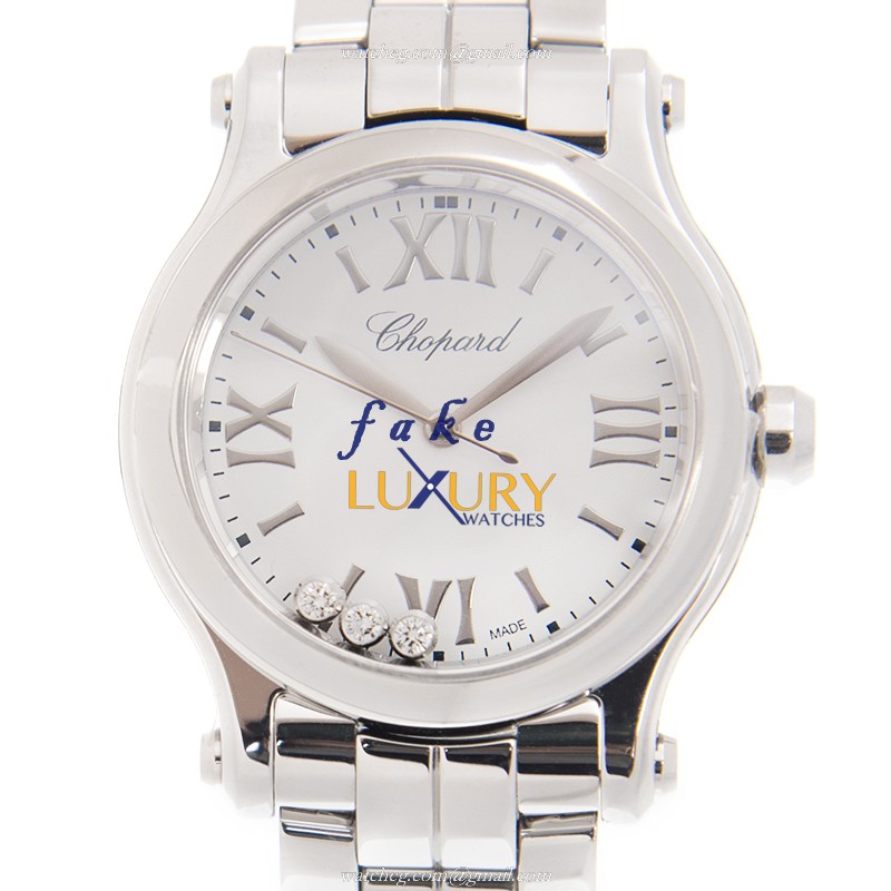 Chopard 278590-3002 Quartz Replica Watch, 30mm Stainless Steel Case, White Dial, Silver Strap - Luxury Replica Watch