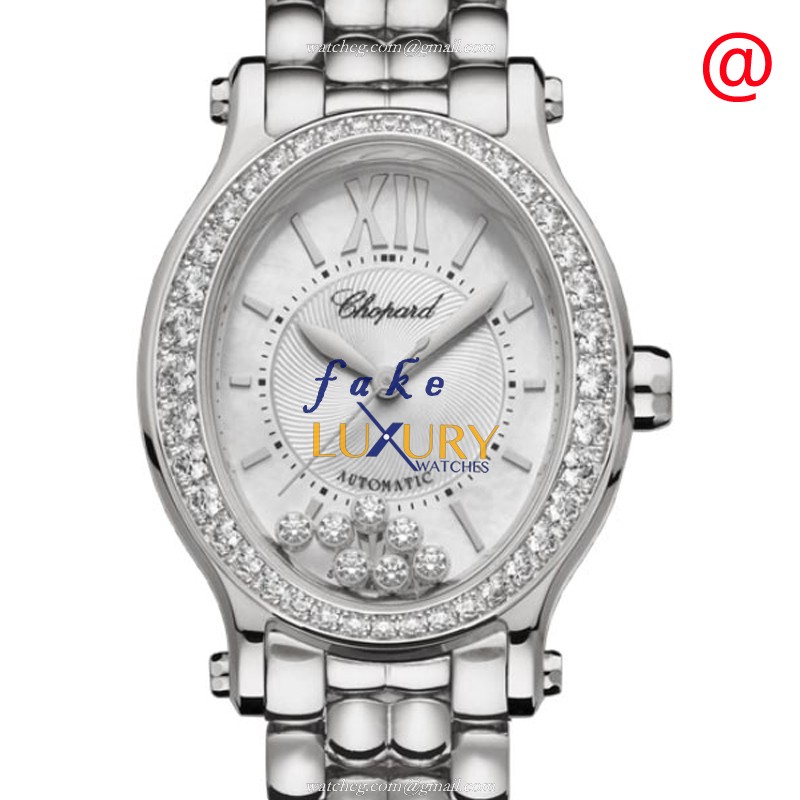 Chopard 278602-3004 Happy Sport Automatic Silver Dial Stainless Steel Diamonds Replica Watch - Luxury Replica Watch