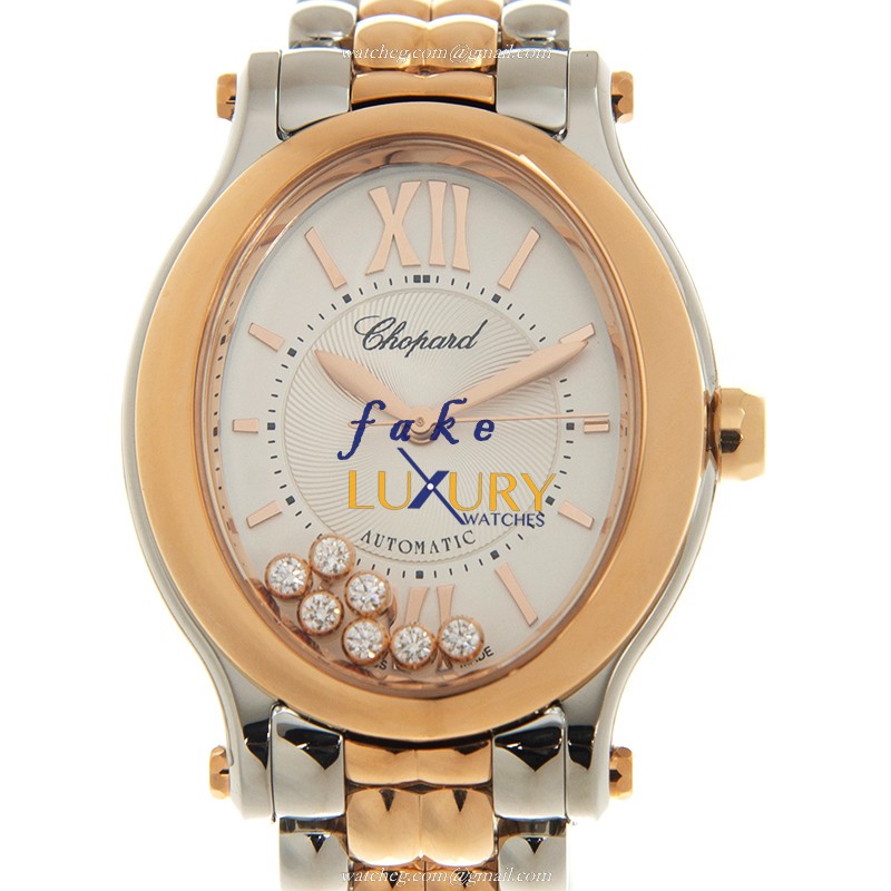Chopard 278602-6002 HAPPY SPORT AUTO 18kt Rose Gold Steel Case - White Dial Replica Watch - Luxury Replica Watch