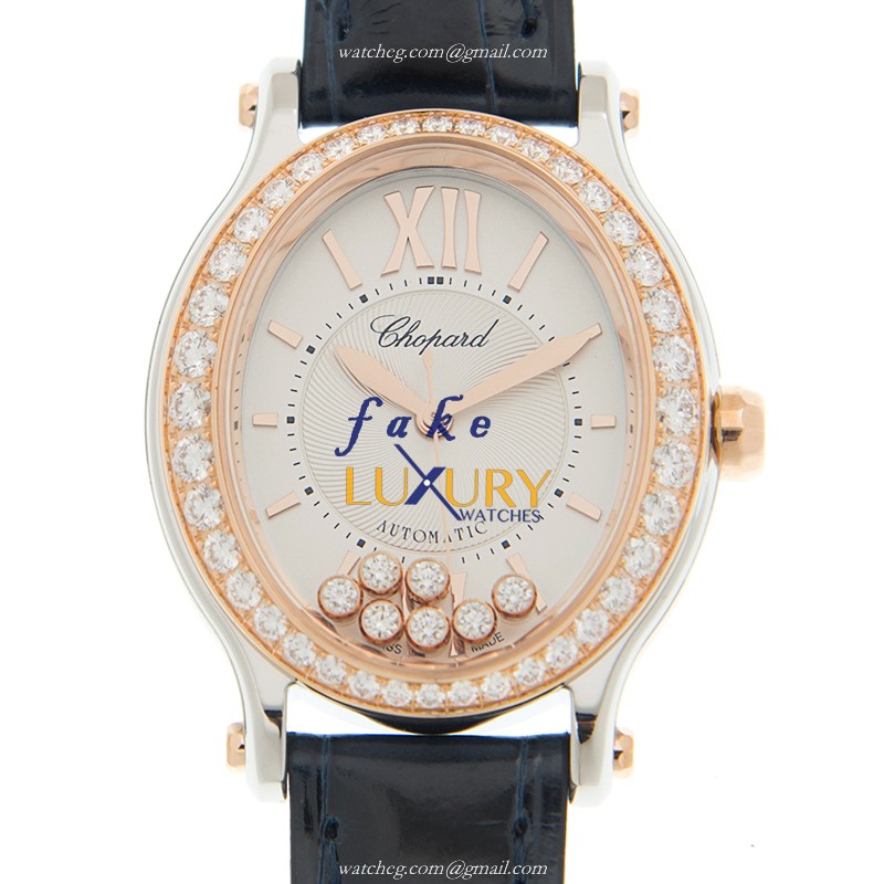 Chopard 278602-6003 Happy Sport Automatic 18kt Rose Magic & Diamond Replica Watch - Swiss Movement - Luxury Replica Watch