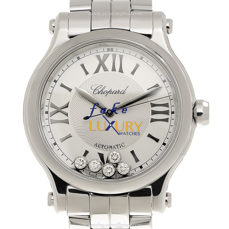 Chopard 278608-3002 HAPPY SPORT Automatic Steel Replica Watch | 33mm Silver Dial | Folding Clasp - Luxury Replica Watch