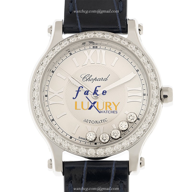 Chopard 278608-3003 Happy Sport Swiss Automatic Stainless Steel & Diamond Replica Watch, 33mm Case - Luxury Replica Watch