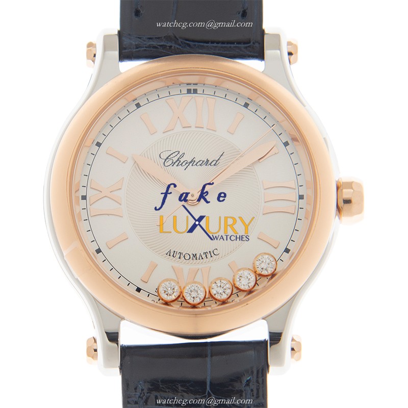 Chopard 278608-6001 Happy Sport Automatic 18kt Rose Gold & Steel Case Replica Watch - Luxury Replica Watch