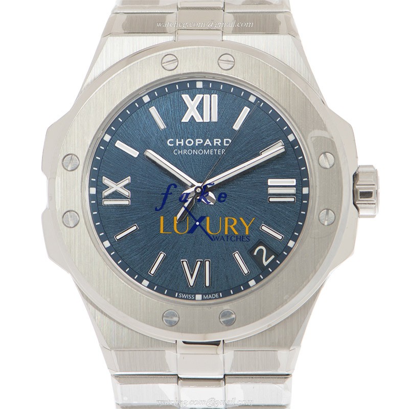 Chopard 298600-3001 Alpine Eagle Auto Stainless Steel Case Blue Dial Silver Strap Replica Watch - Luxury Replica Watch