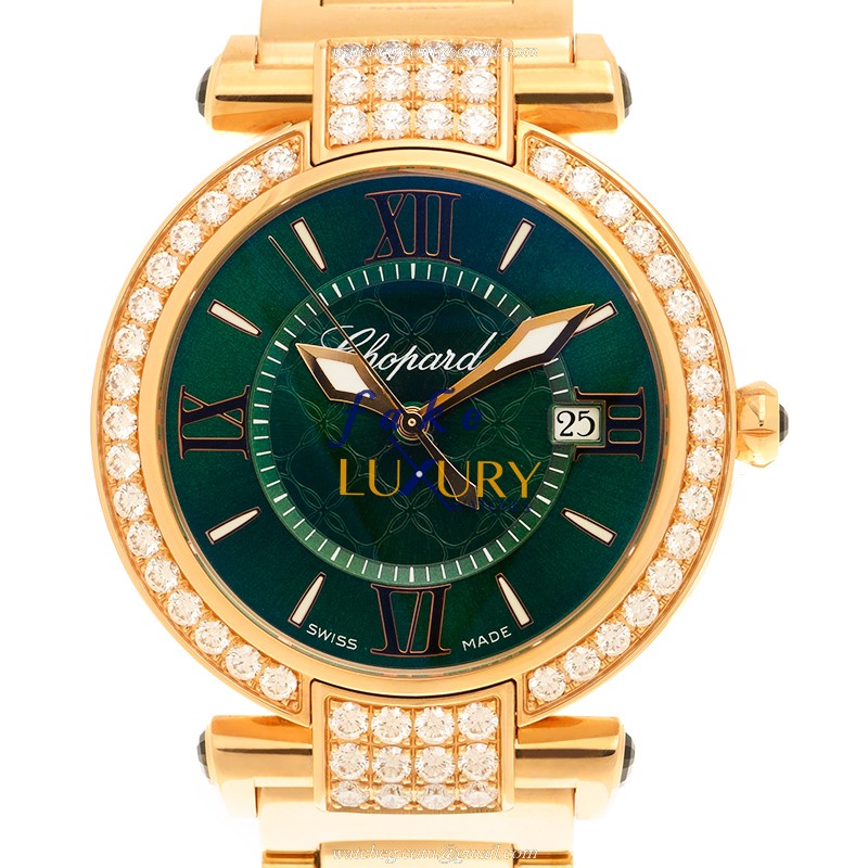 Chopard 384221-5016 IMPERIALE Quartz | 18kt Rose Gold | Green Dial | Folding Clasp Replica Watch - Luxury Replica Watch