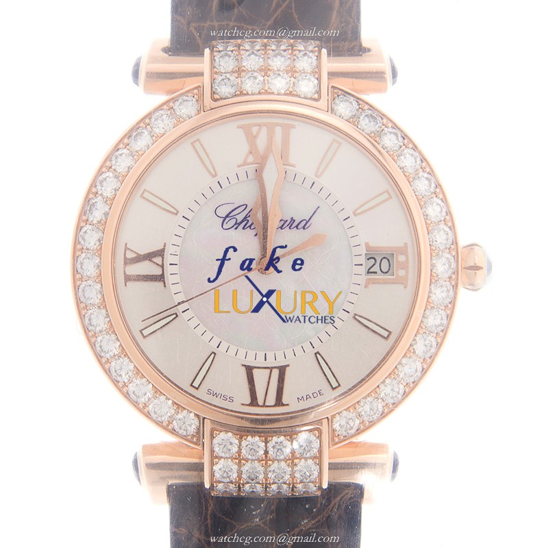 Chopard 384241-5003 IMPERIALE - Replica Watch - Automatic - 18kt Rose Gold - White Mother of Pearl - Luxury Replica Watch