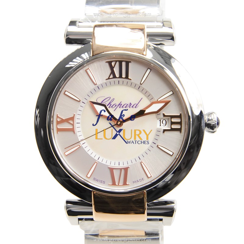 Chopard 388531-6002 IMPERIALE Automatic Stainless Steel Replica Watch, White Dial, Silver & Gold - Luxury Replica Watch