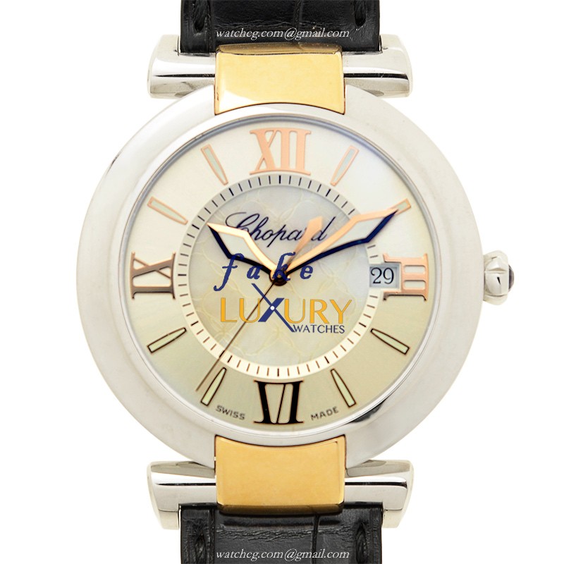 Chopard 388531-6005 IMPERIALE Auto Stainless Steel Replica Watch, 40mm Silver Dial, Alligator Black - Luxury Replica Watch