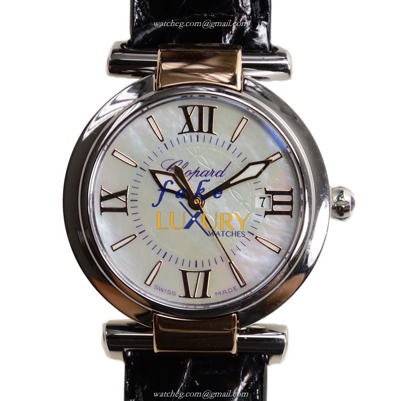 Chopard 388541-6001 IMPERIALE Quartz 18kt Rose Gold & Steel Replica Watch - Swiss Clone, White - Luxury Replica Watch