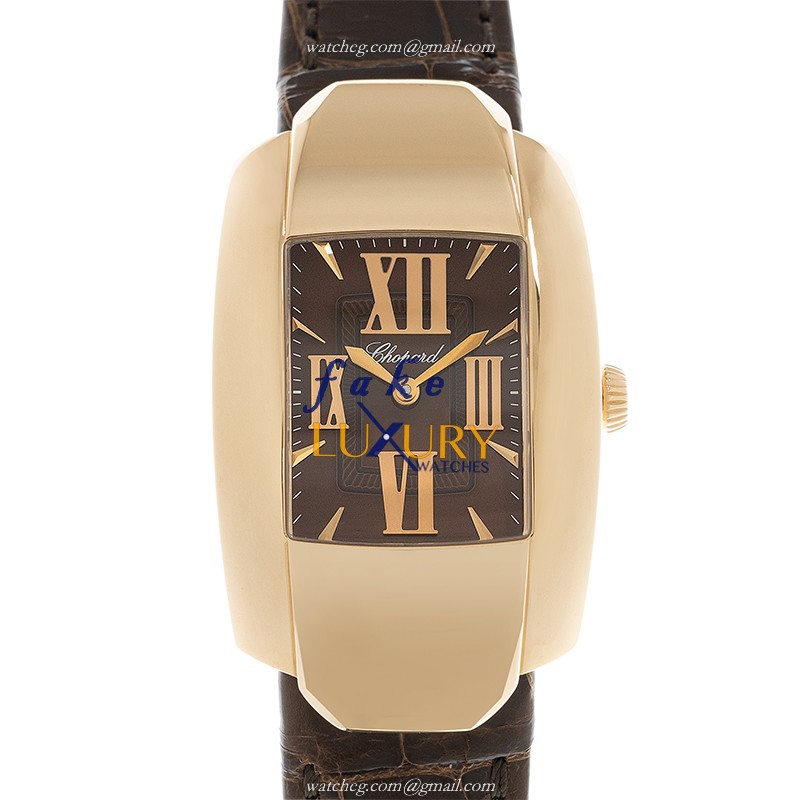 Chopard 419255-5002 LA STRADA Quartz 18kt Rose Gold Replica Watch, Brown Leather Strap - Luxury Replica Watch