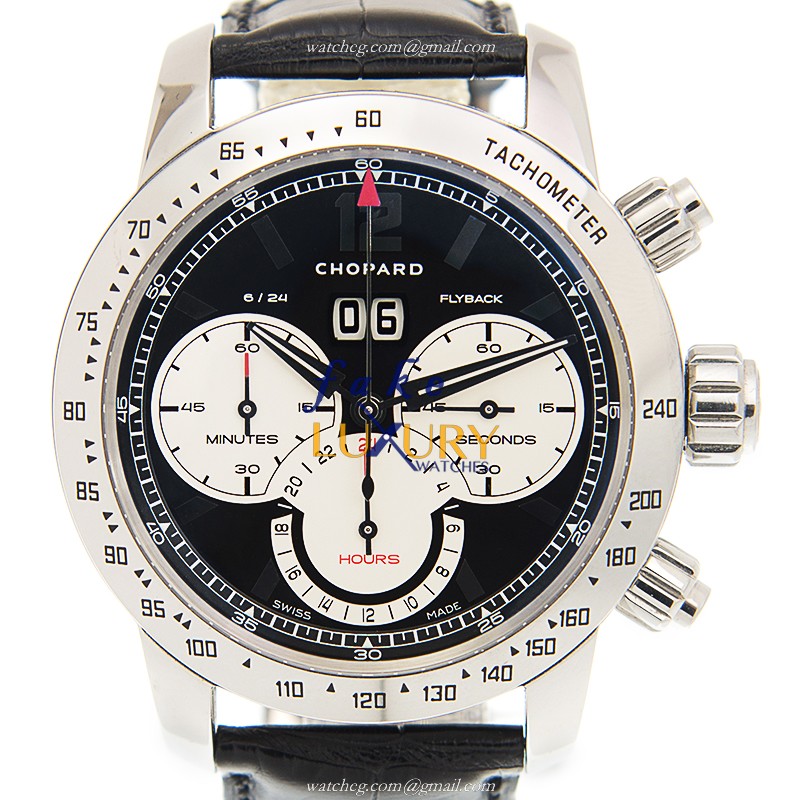 Chopard CHOPARD TACHOMETER AUTO Stainless Steel Case Black Dial Leather Strap Replica Watch, Model - Luxury Replica Watch