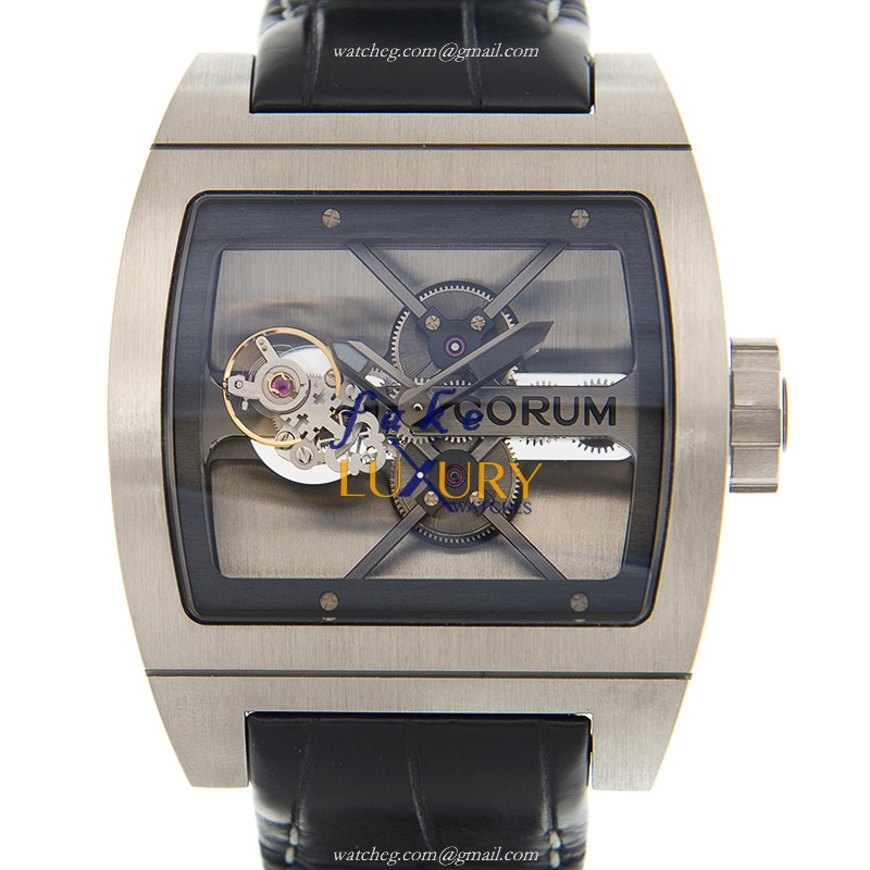 Corum 022.702.04/0F81 0000 BRIDGE Manual Wind Titanium Transparent Skull Replica Watch - Luxury Replica Watch