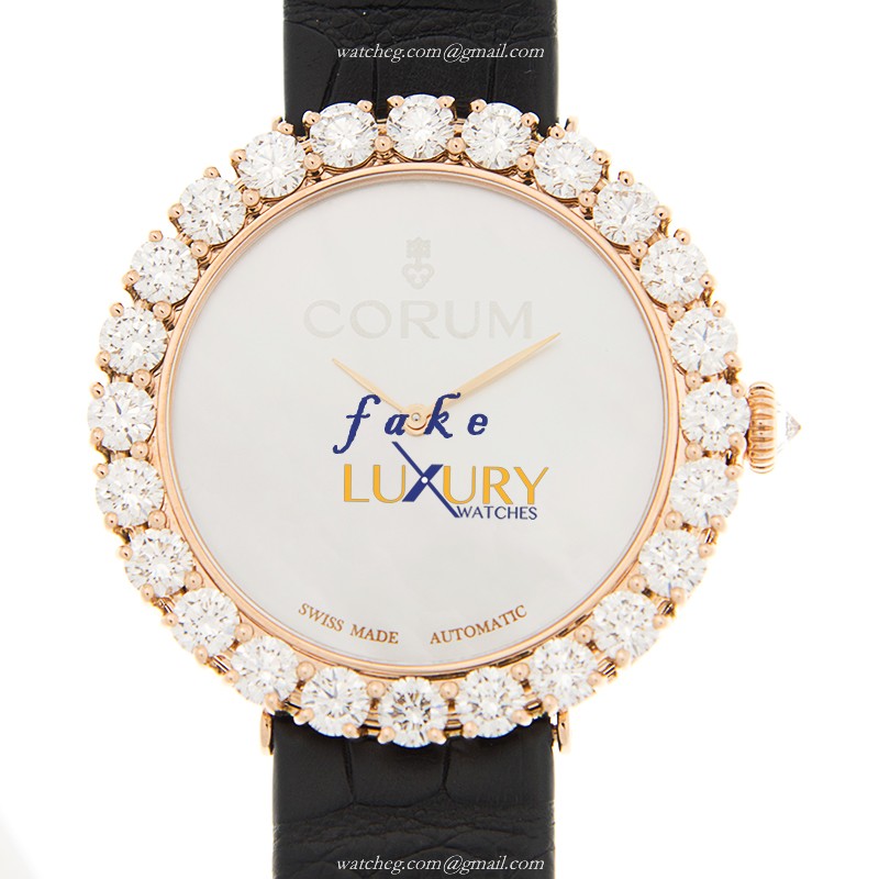 Corum 058.100.85-0001 PN01 CLASSIQUE Replica Watch - Automatic - 18kt Rose Gold & Diamonds - White - Luxury Replica Watch