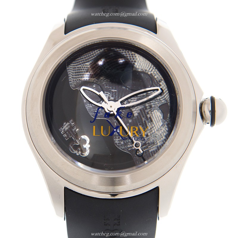 Corum 082.310.20/0371 SK01 Replica Watch Automatic Black Dial Stainless Steel Case Rubber Strap - Luxury Replica Watch