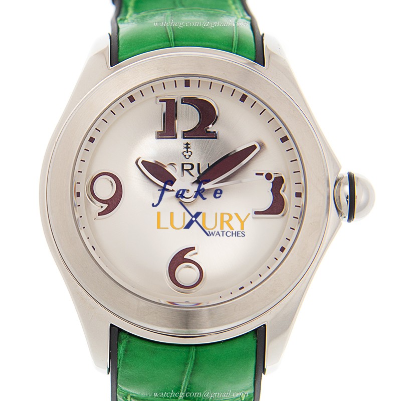 Corum 082.410.20/0007 CV01 Replica Watch, Silver Dial, Green Alligator Strap, Automatic - Luxury Replica Watch