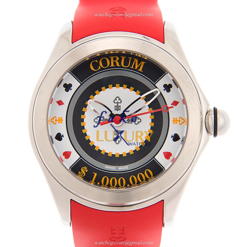 Corum 082.410.20/0176 CH01 BUBBLE - Replica Watch - Automatic - Steel Case - Black White Dial - Red - Luxury Replica Watch