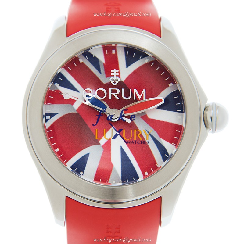 Corum 082.410.20/0376 UK01 Bubble Replica Watch - Automatic - Red Dial - Steel Case - Rubber Strap - Luxury Replica Watch
