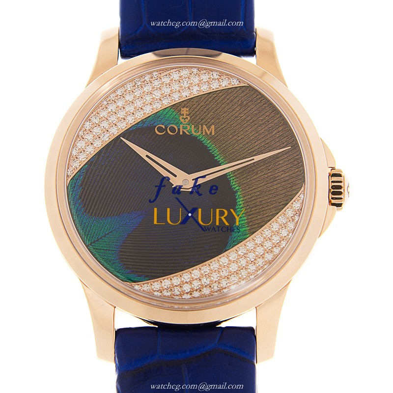 082.601.55-0001 PL91 - Corum Heritage Replica Watch - Automatic - Blue Dial - Rose Gold - Luxury Replica Watch
