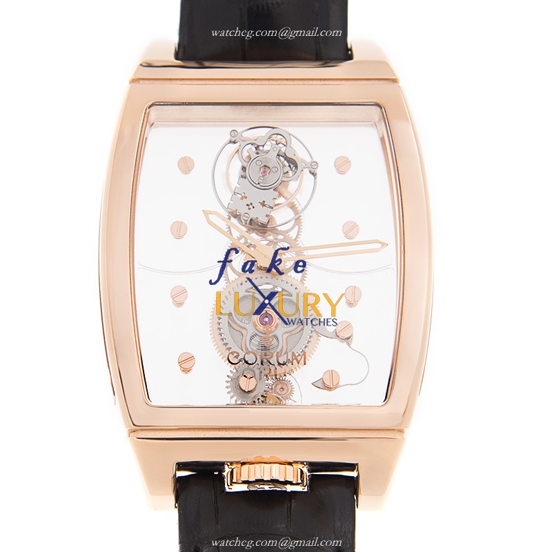 Corum 100.160.55/0F01 0000 - Replica Watch - Manual Wind - 18kt Rose Gold - Transparent Dial - Luxury Replica Watch