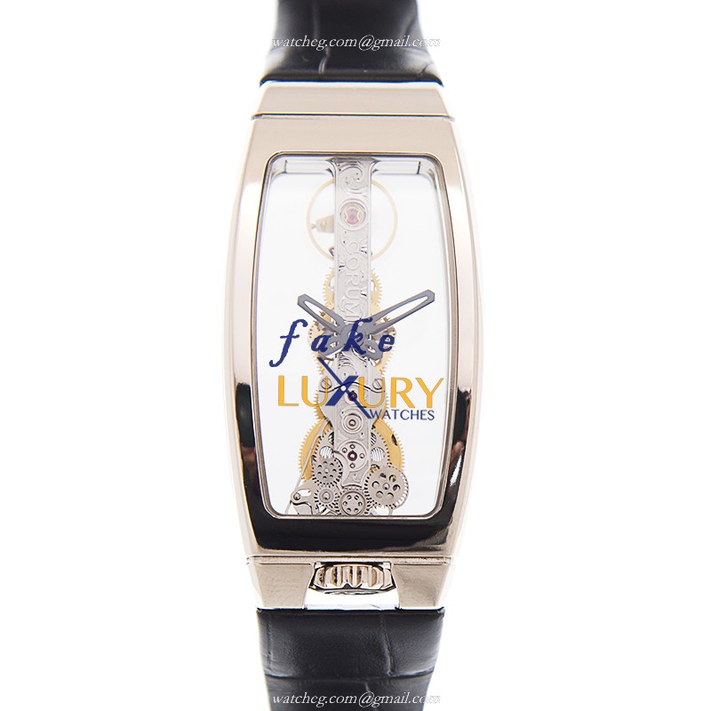 Corum 113.101.59-0001 0000 Bridge Replica Watch, Transparent Dial, 18kt White Gold Case, Manual Wind - Luxury Replica Watch