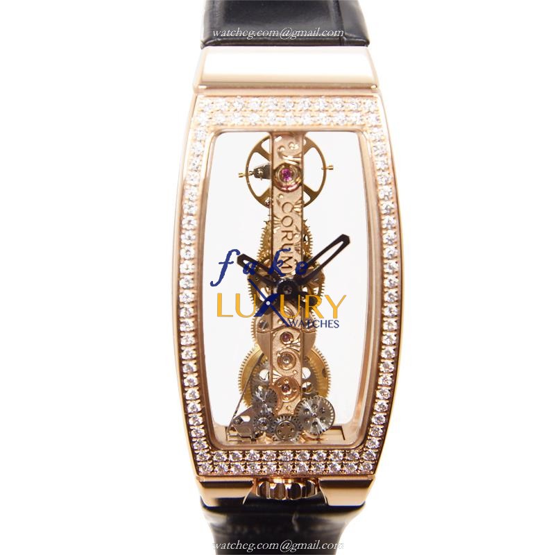 Corum 113.102.85/0001.0000/1131028500010000 BRIDGE Replica Watch, 18kt Rose Gold & Diamonds - Luxury Replica Watch