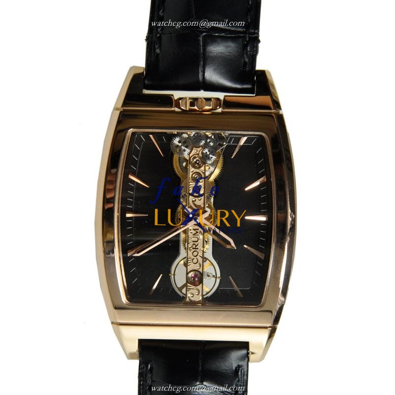 Corum 113.150.55/0001 FN02 Bridge 34mm 18kt Rose Gold Manual Wind Dark Grey Dial Replica Watch - Luxury Replica Watch