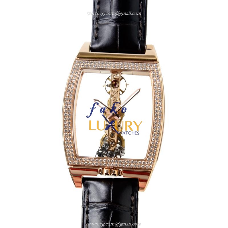 Corum 113.161.85-0002 0000 BRIDGE Rose Gold Manual Wind | 34mm | Transparent Skull Dial | Replica - Luxury Replica Watch